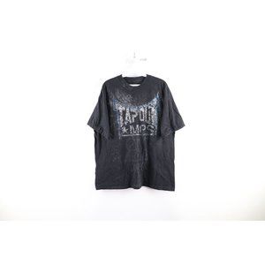 Vintage Tap Out MPS Mens XL Faded Spell Out Tribal MMA Fighting T-Shirt Black